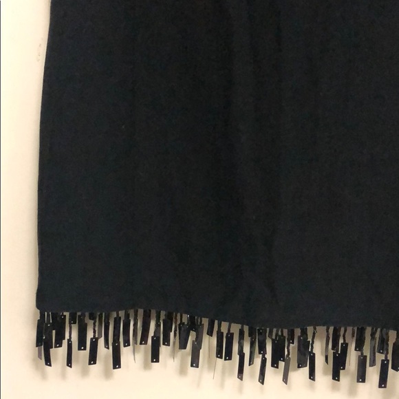 Black Pencil Skirt with Beaded Bottom - Picture 3 of 3